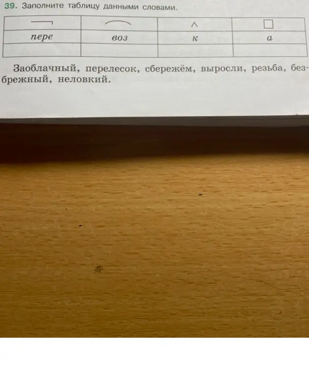 Ты просишь заполнить таблицу данными словами