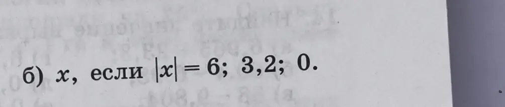 Объясни, как найти x, если |x| = 6