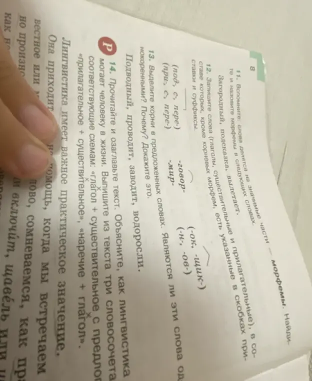 Выдели корни в словах 'Подводный, проводит, заводит, водоросли'. Являются ли эти слова однокоренными? Почему? Докажи это.