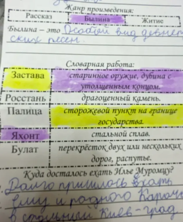 Расскажи, что такое былина и куда пришлось ехать Илье Муромцу