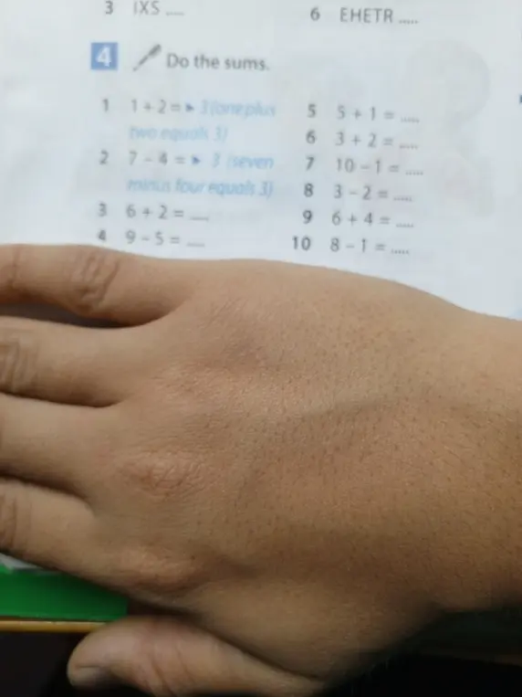 Реши примеры: 1 + 2 =