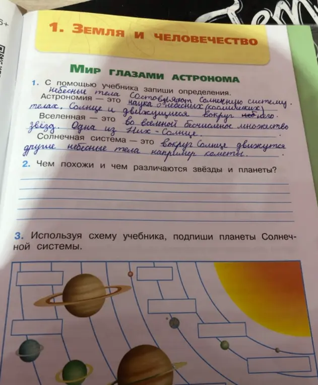 Можешь ли ты ответить на вопросы и подписать планеты Солнечной системы на схеме?