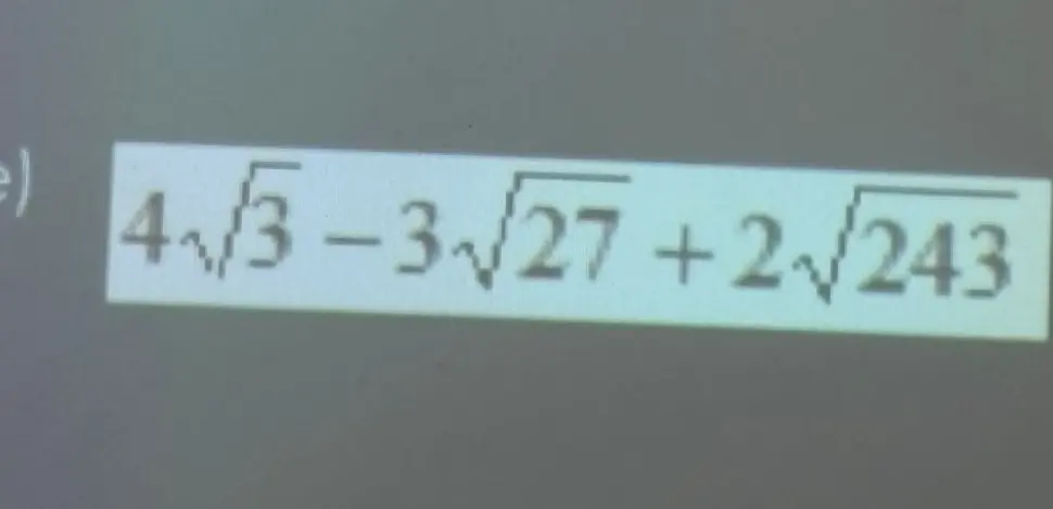 Реши выражение $4\sqrt{3} - 3\sqrt{27} + 2\sqrt{243}$