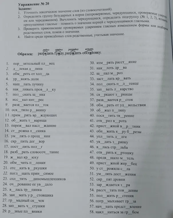 Помоги вставить пропущенные буквы в словах и подобрать проверочные слова.