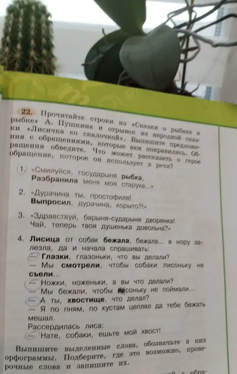 Выпиши предложения с обращениями из текста и обведи обращения. Что может рассказать о герое обращение, которое он использует в речи?