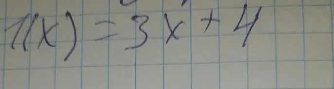Объясни, что такое функция f(x) = 3x + 4