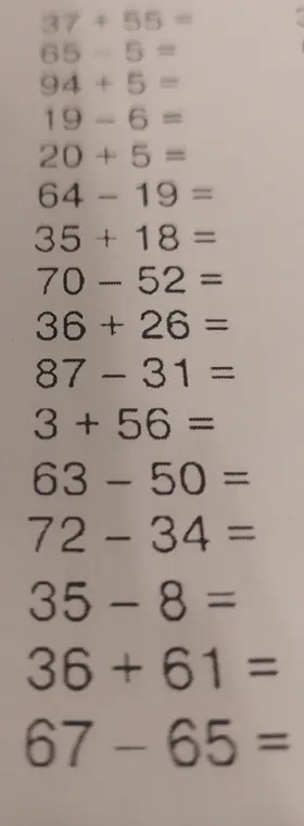 Реши примеры: 37 +55 =