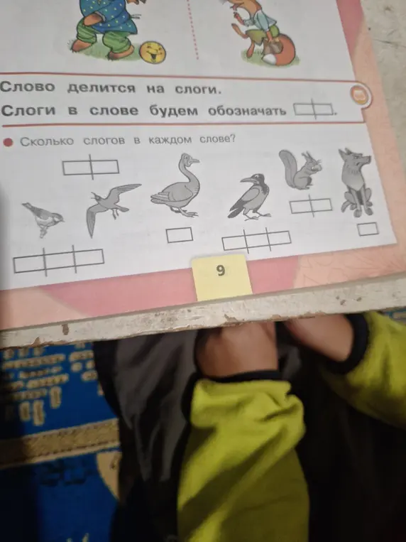 Ты просишь посчитать количество слогов в словах на картинке.