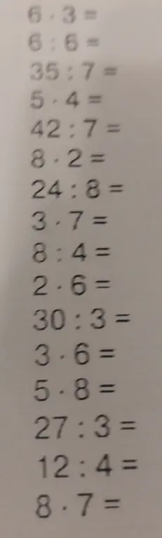 Реши примеры: 6*3 =