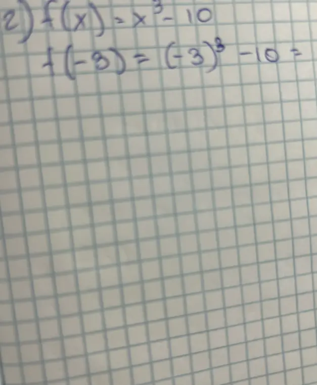 Помоги мне найти значение функции f(x) = x³ - 10, когда x = -3