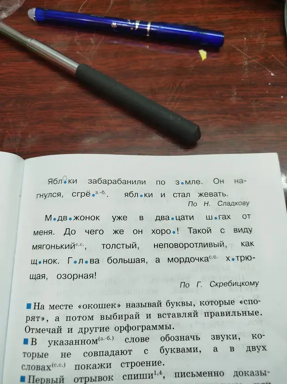 Ты просишь на месте «окошек» называть буквы, которые «спорят», а потом выбирать и вставлять правильные, отмечать другие орфограммы.