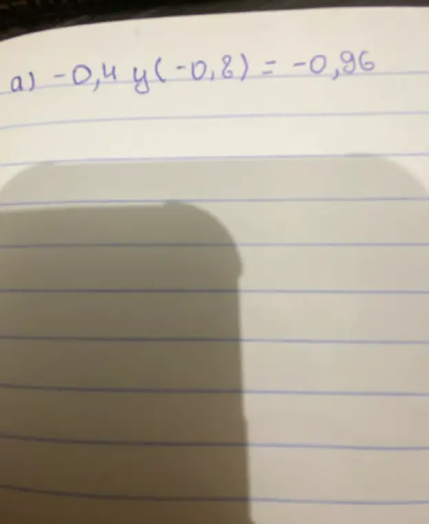 Объясни, как решить уравнение -0,4y*(-0,8) = -0,96