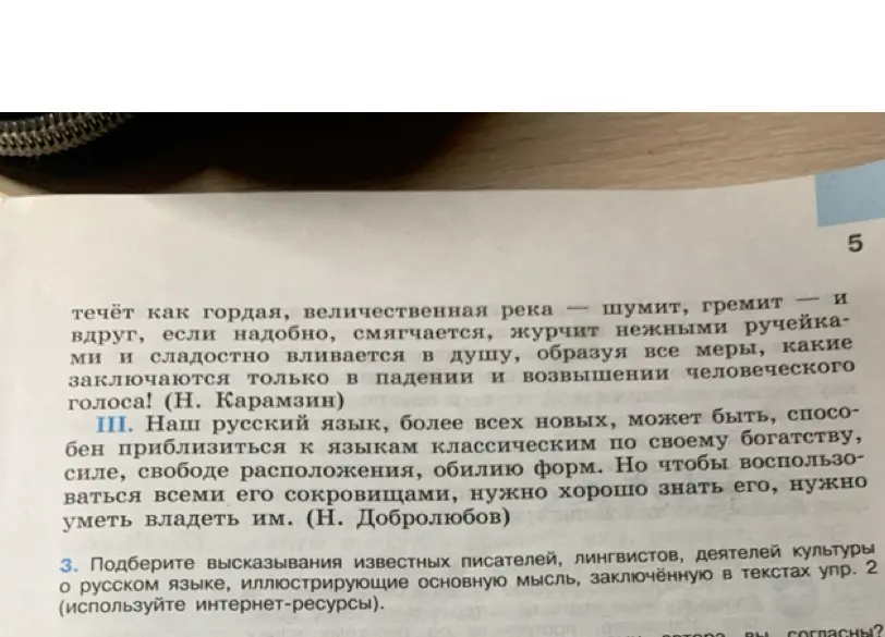 Подбери высказывания известных писателей о русском языке, иллюстрирующие основную мысль, заключённую в текстах упр. 2