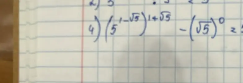 Помоги решить пример 4) (5^(1-√5))^(1+√5) - (√5)^0