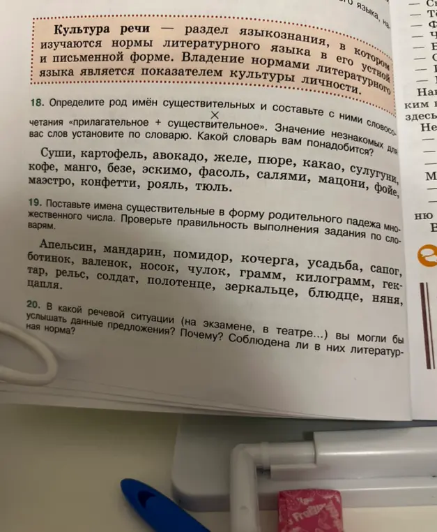 Определи род имён существительных и составь с ними словосочетания «прилагательное + существительное».