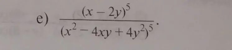 Ты просишь сократить дробь (x-2y)^5 / (x² - 4xy + 4y²)^5