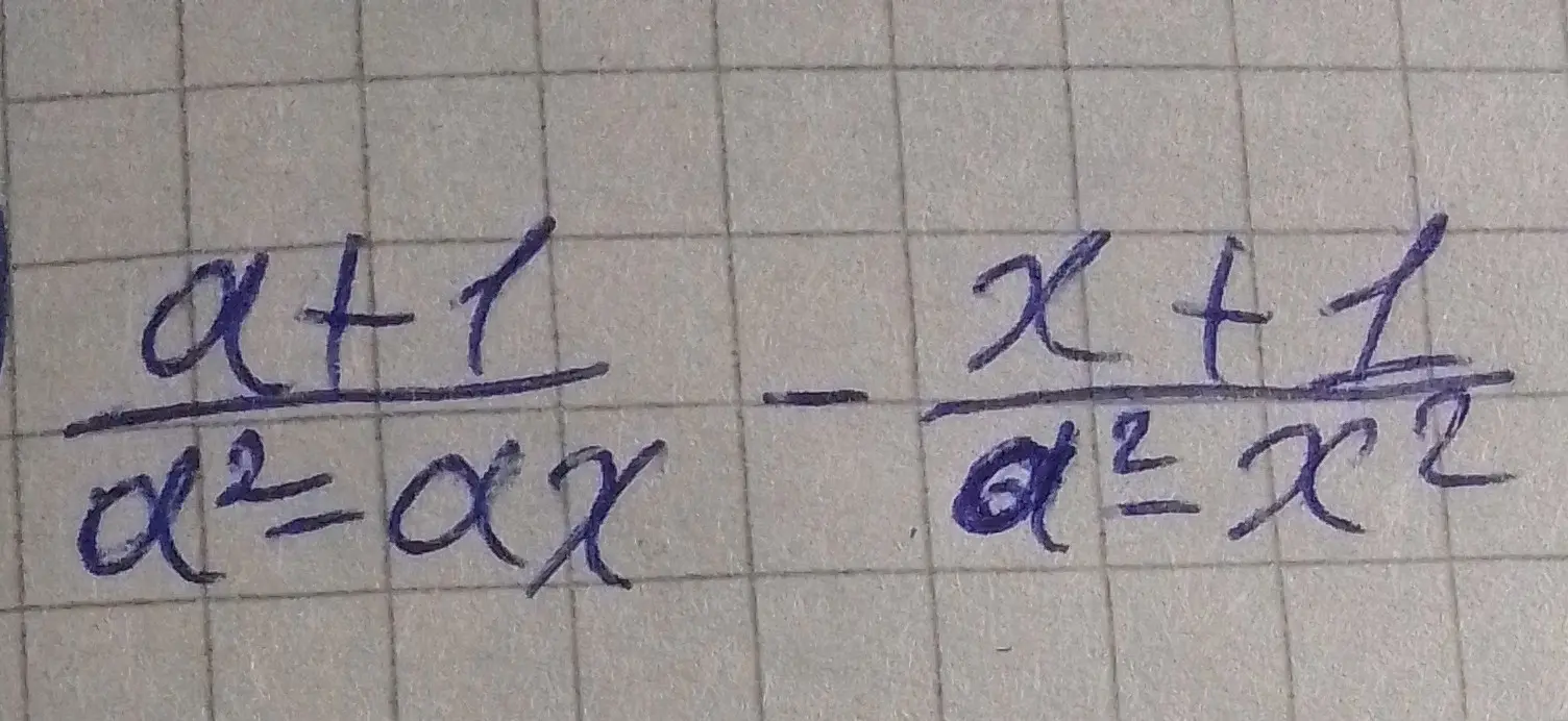 Вычисли выражение: (a+1)/(a²-ax) - (x+1)/(a²-x²)