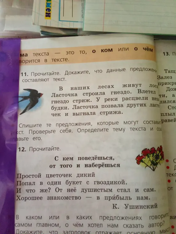Как доказать, что данные предложения из упражнения 11 составляют текст?