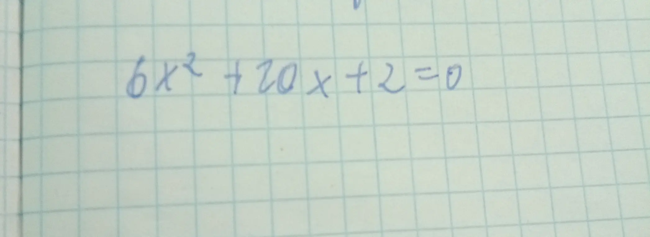 Ты просишь меня найти корни уравнения 6x² + 20x + 2 = 0