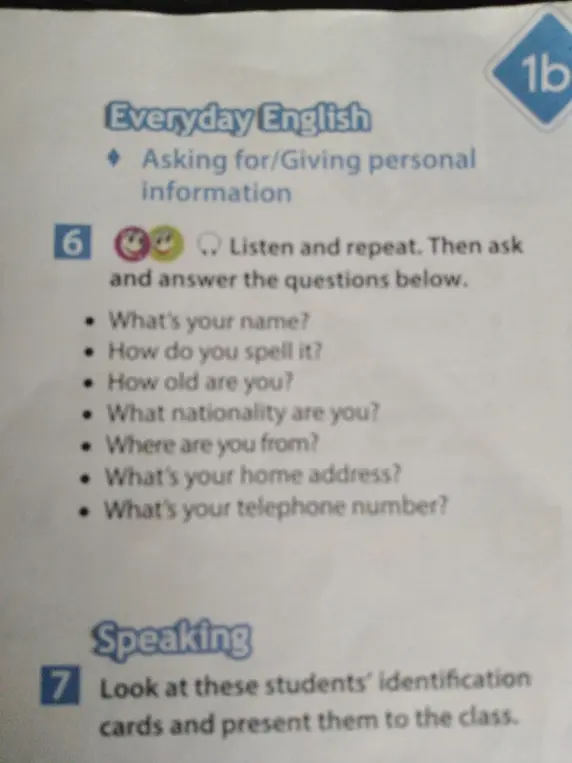 Ответь на вопросы: What's your name?