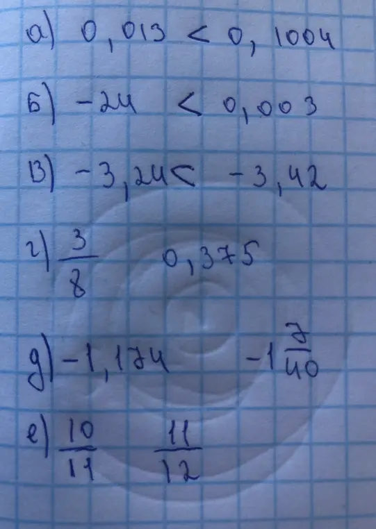 Определи верны ли неравенства: a) 0,013 < 0, 1004