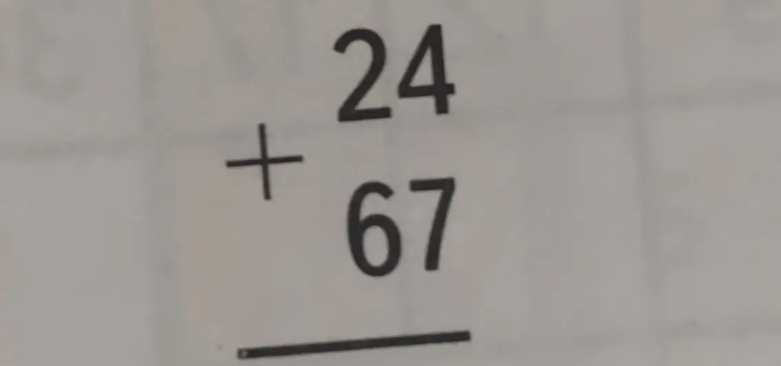 Реши пример 24 + 67