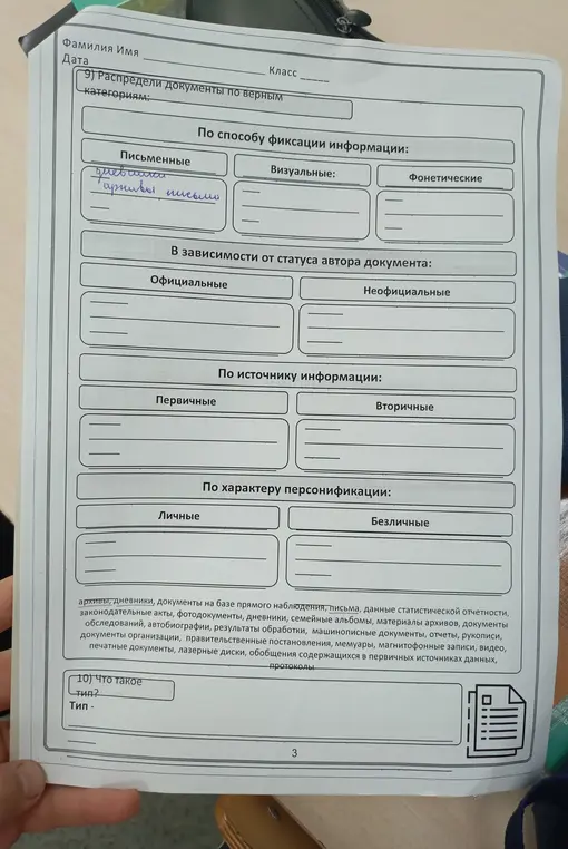 Можешь помочь распределить документы по категориям и объяснить, что такое тип документа?
