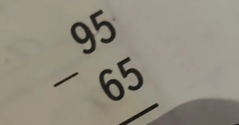 Вычисли, чему равно 95 - 65