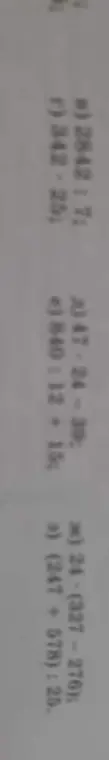 Вычисли примеры: B) 2842: 7