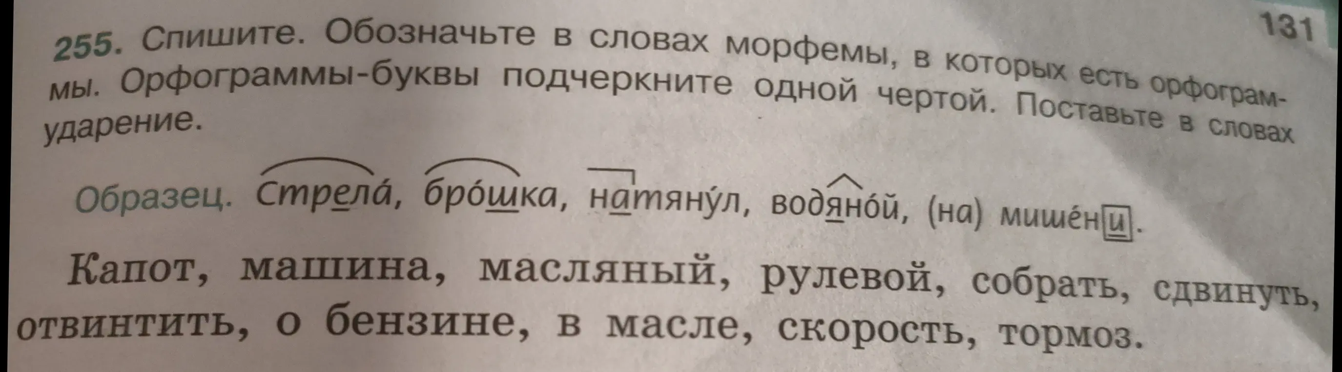 Сделай упражнение: спиши, обозначь в словах морфемы, в которых есть орфограммы, орфограммы-буквы подчеркни одной чертой, поставь в словах ударение