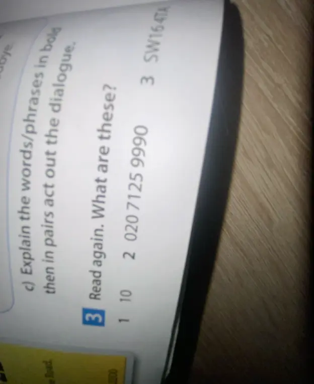 Что означают слова "10", "020 7125 9990" и "SW164TA"?