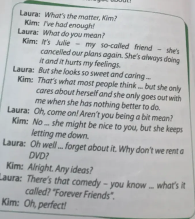 О чём диалог между Laura и Kim?