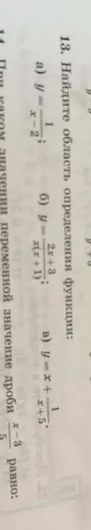 Найди область определения функции y = 1/(x-2)