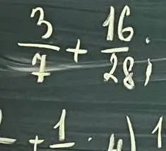 Реши пример \frac{3}{7} + \frac{16}{28}