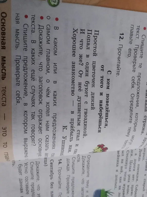 В каком предложении выражена основная мысль текста?