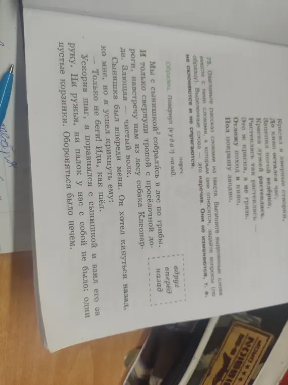 Озаглавь рассказ словами из текста и выпиши выделенные слова вместе с теми словами, к которым они относятся.