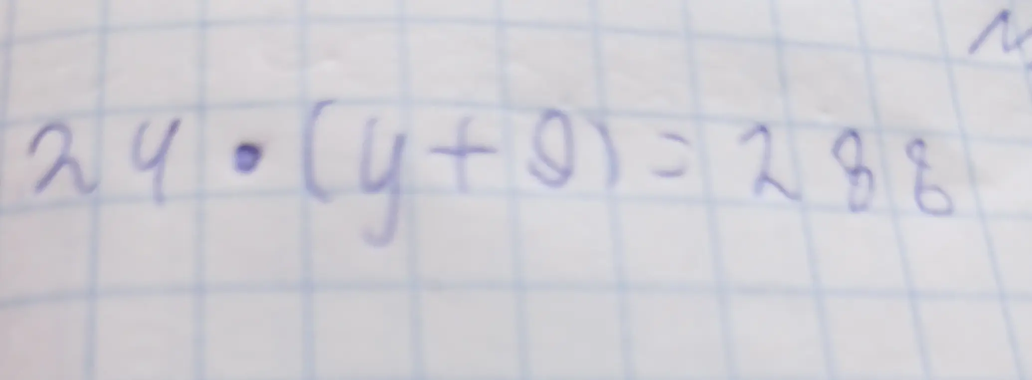 Помоги мне решить уравнение 24 * (y+9) = 288