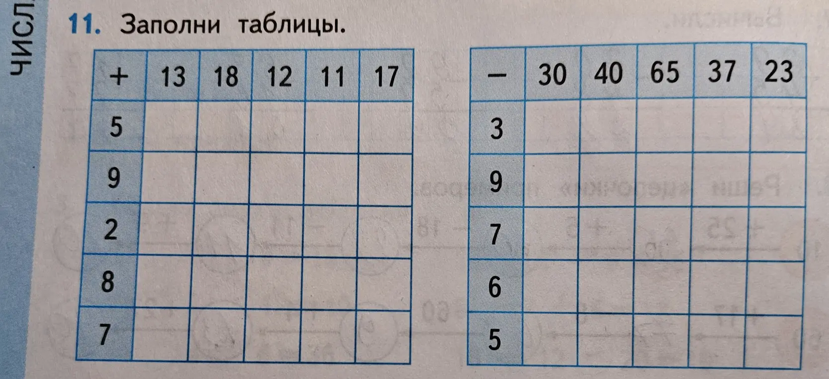 Ты просишь заполнить таблицы сложения и вычитания.