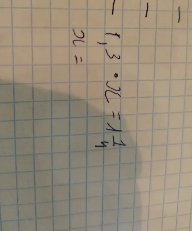Найди значение x в уравнении -1,3 * x = -14