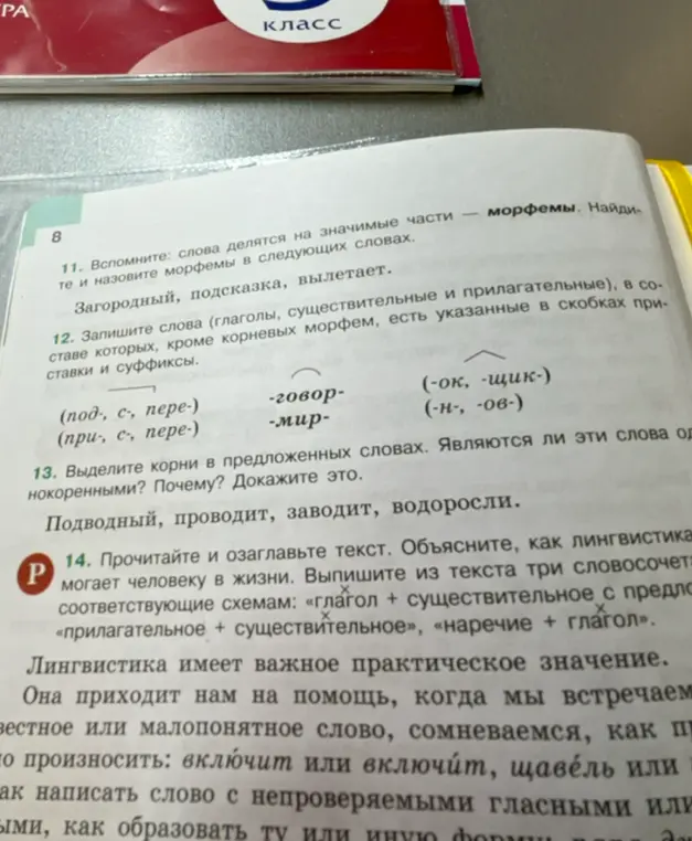 Объясни, как найти морфемы в словах: загородный, подсказка, вылетает