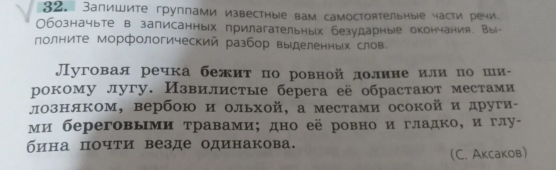 Запиши группами известные тебе самостоятельные части речи, обозначь в записанных прилагательных безударные окончания и выполни морфологический разбор выделенных слов.