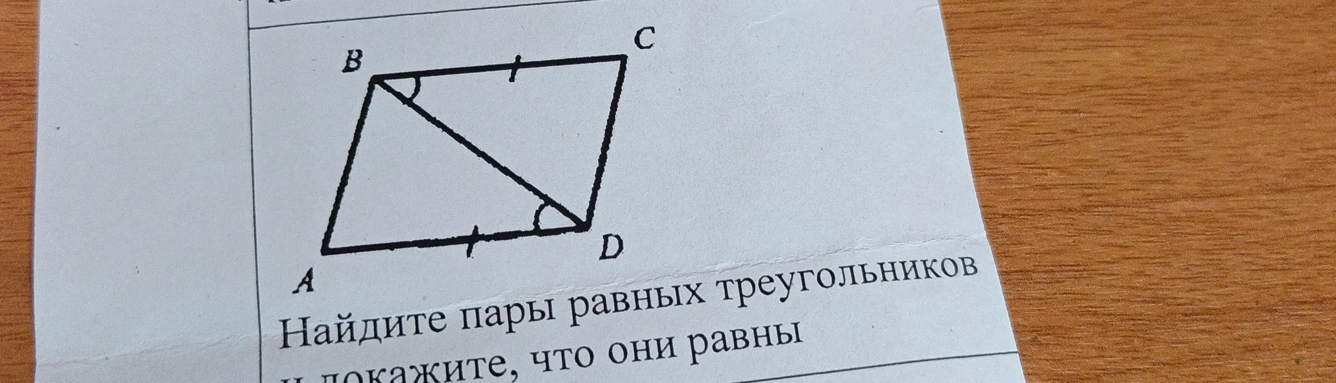Найди пары равных треугольников и докажи, что они равны
