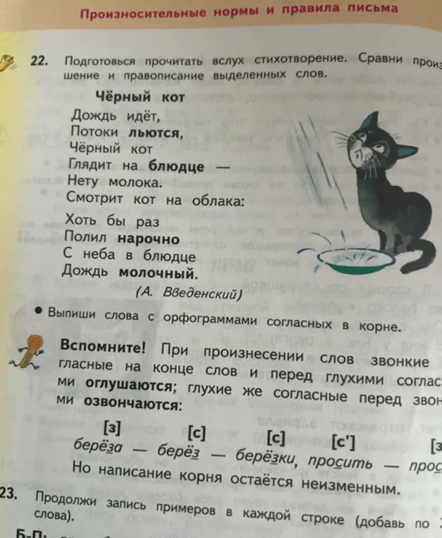 Помоги выписать слова с орфограммами согласных в корне из стихотворения.