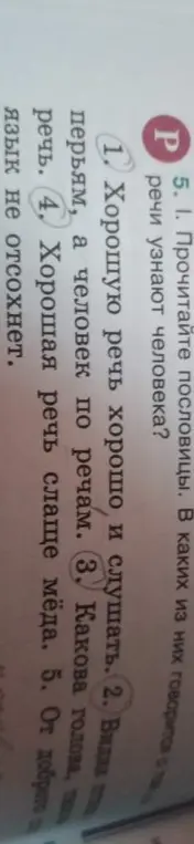 В каких пословицах говорится о том, что о речи узнают человека?