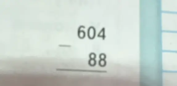 Вычисли 604 - 88 столбиком