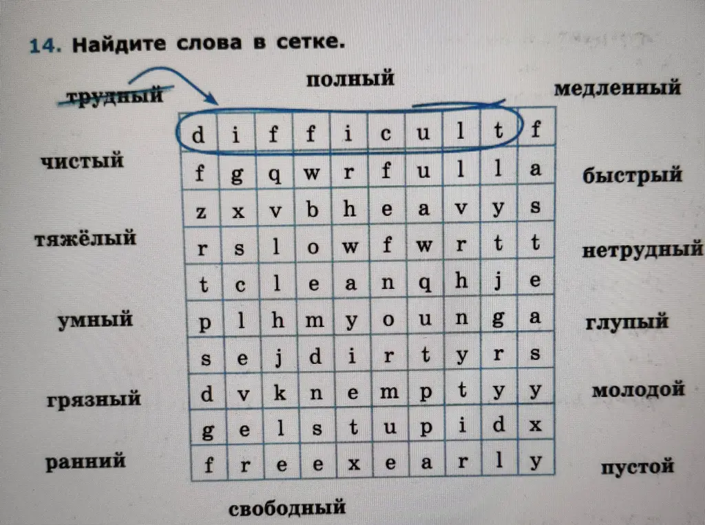 Помоги мне найти слова в сетке.