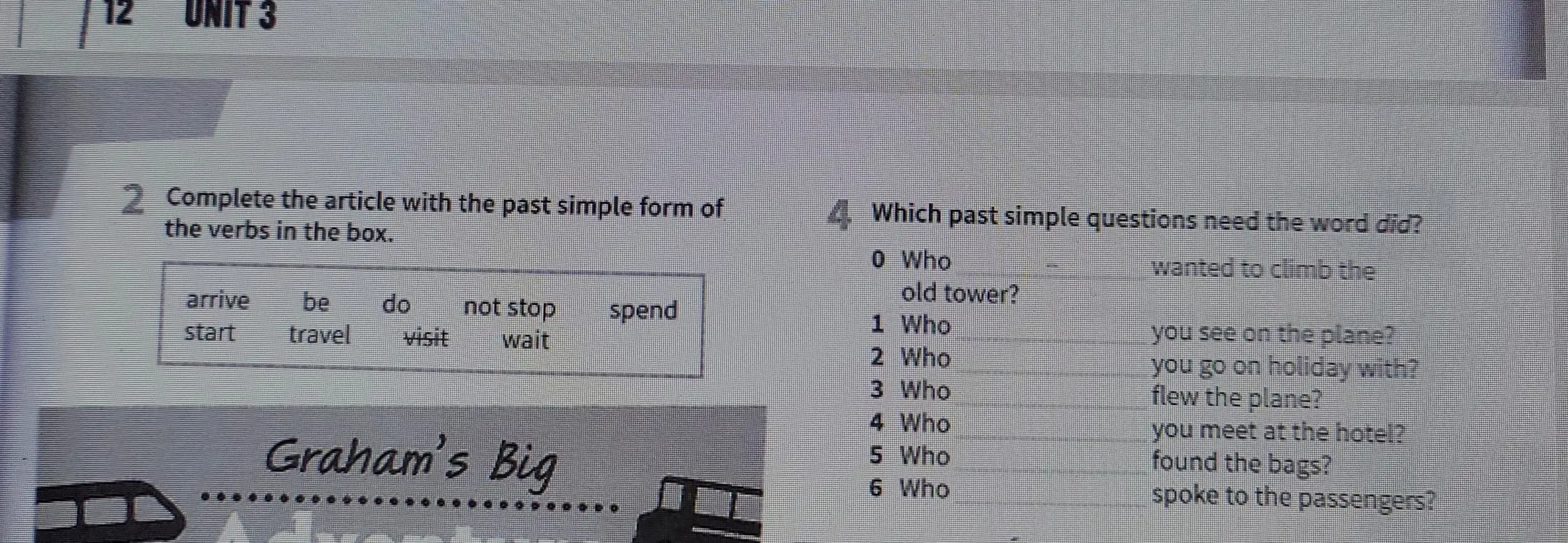 Определи, в каких вопросах в Past Simple нужно использовать слово 'did'.