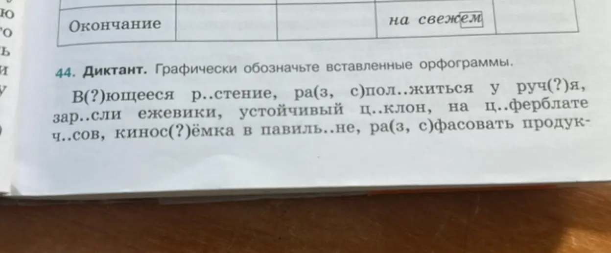 Ты просишь вставить пропущенные орфограммы в словах диктанта