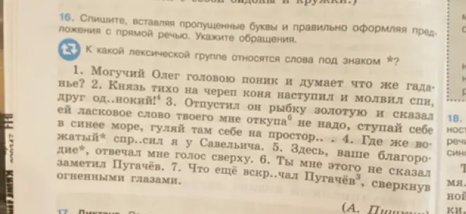 Определи, к какой лексической группе относится слово под знаком * в предложении «Где же вожатый* спр..сил я у Савельича»