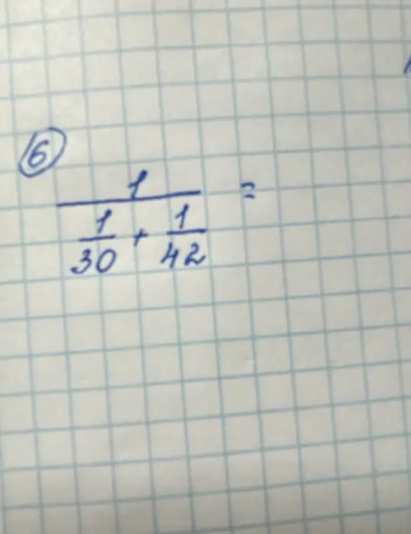 Реши пример 6: 1/(1/30 + 1/42)